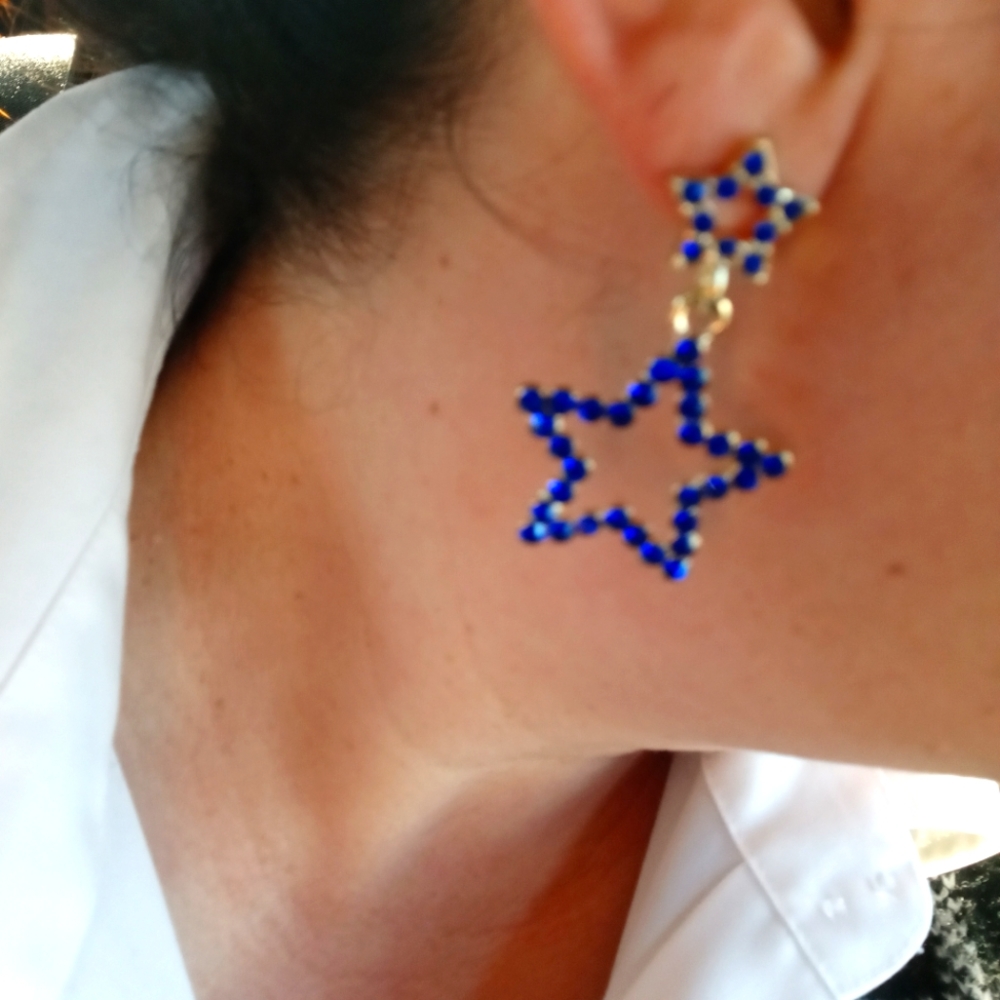 Blue stars earrings